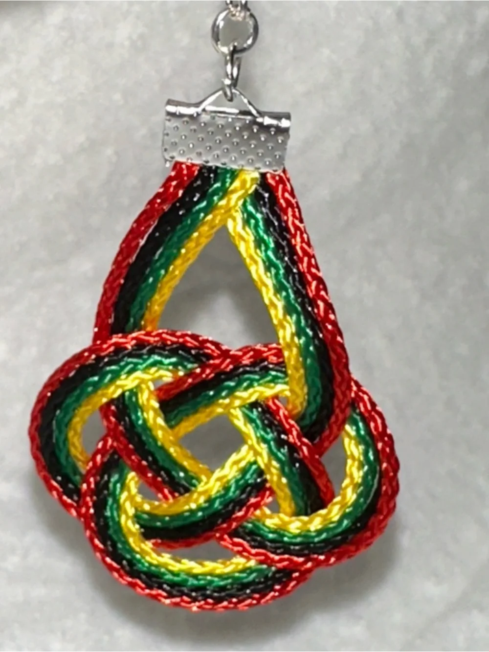 Handmade Red Black Green Yellow Thread Earrings